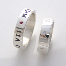 Silver Personalised Ring For Couple