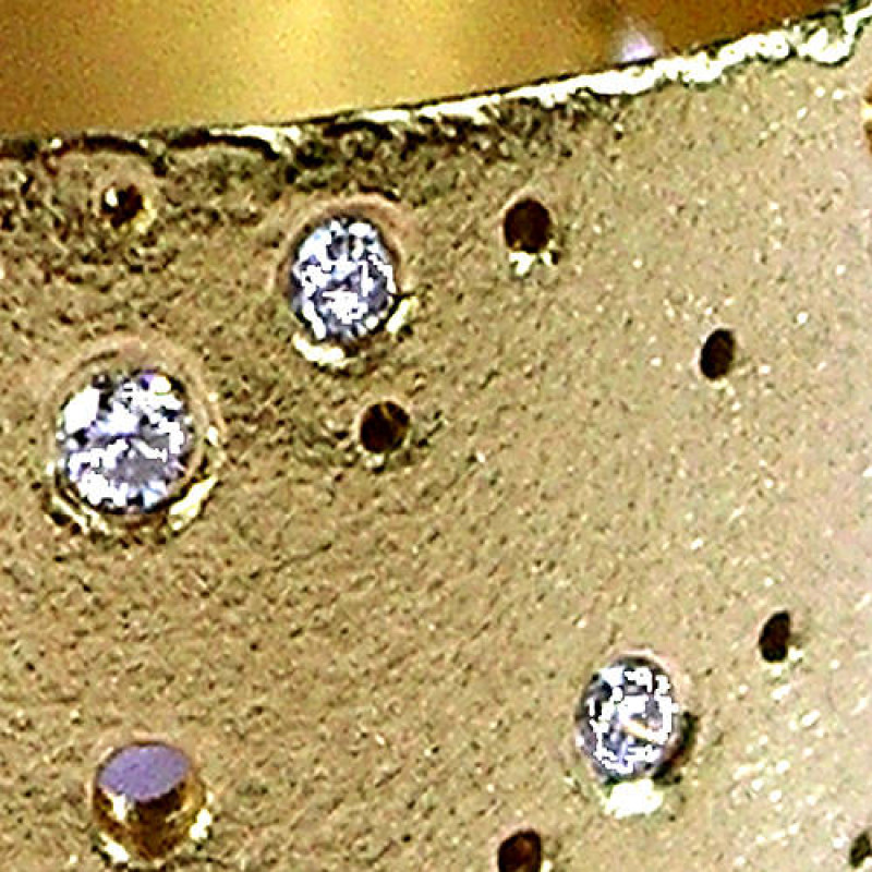 Detail view of the handmade diamond ring