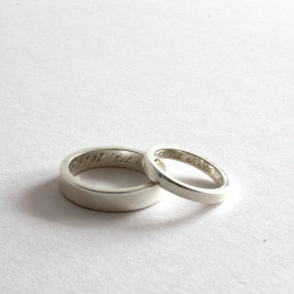 Pair Of Rings, Personalised Siver Bands