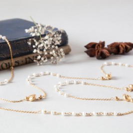 Pearls And Gold Beads Long Layering Chain Necklace