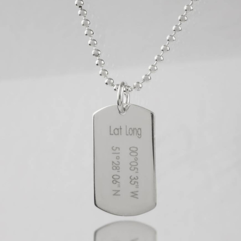 Personalised Coordinates Dog Tag Necklace Personalised coordinates dog tag necklace product image