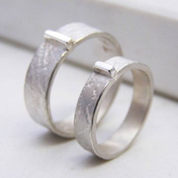 Personalised Contemporary His And Hers Rings