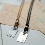 Corded Dog Tag Necklace with Engraved Text