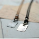 Corded Dog Tag Necklace with Engraved Text