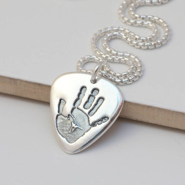 Mens Personalised Hand Or Footprint Necklace