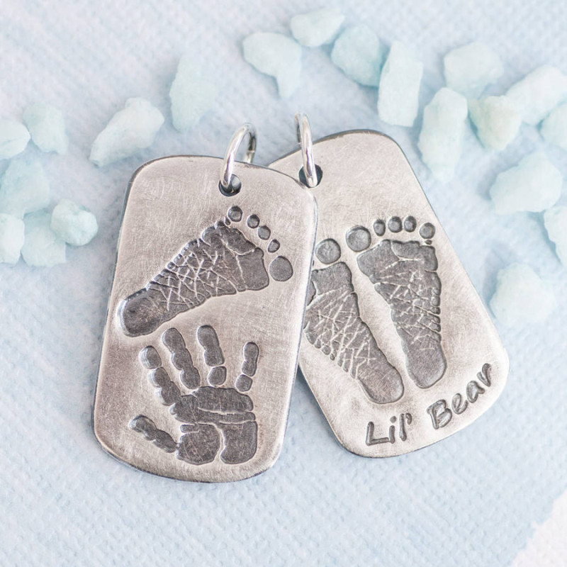 Personalised Handprint Footprint Dog Tag Personalised handprint footprint dog tag