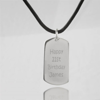 Personalised Message Dog Tag Necklace