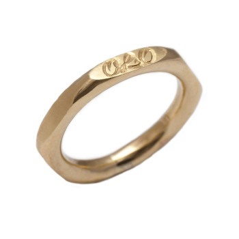 Personalised Hexagonal 18ct Gold Ring