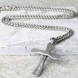 Personalised Mens Antique Cross Necklace