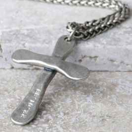 Personalised Mens Antique Cross Necklace