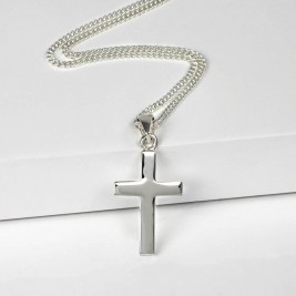 Personalised Mens Silver Cross Pendant