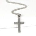 Personalised Men's Silver Cross Pendant Personalised men's silver cross pendant with curb chain