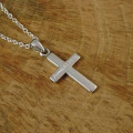 Personalised Men's Silver Cross Pendant Personalised men's silver cross pendant with curb chain