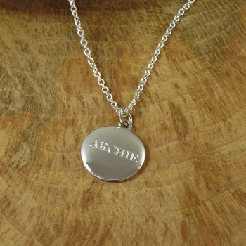 Personalised Mens Silver Pebble Necklace Personalised Mens Silver Pebble Necklace