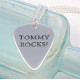 Personalised Mens Silver Plectrum Necklace