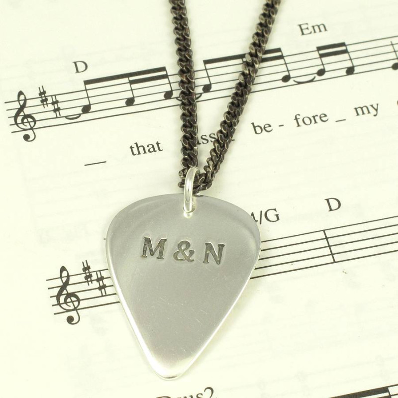 Personalised Men's Plectrum Necklace Personalised men's plectrum necklace product image