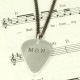 Personalised Mens Silver Plectrum Necklace