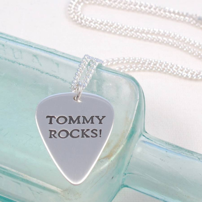Personalised Men's Plectrum Necklace Personalised men's plectrum necklace product image