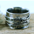 Personalised Men's Spinner Ring Personalised men's hammered spinner ring
