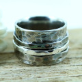 Personalised Men's Spinner Ring Personalised men's hammered spinner ring
