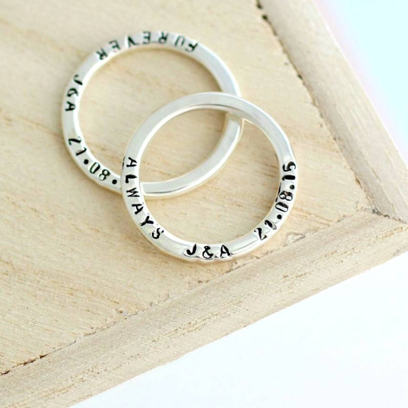 Personalised Message Ring Personalised Message Ring with vertical handstamping