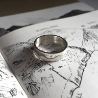 Personalised Mountain Landscape Skyline Ring