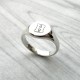 Personalised Round Initial Silver Signet Ring