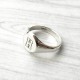 Personalised Round Initial Silver Signet Ring
