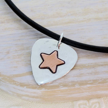 Personalised Silver And Copper Guitar Pick