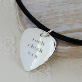 Personalised Silver And Copper Guitar Pick