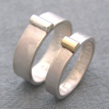Personalised Silver and Gold His and Hers Rings Personalised silver and gold his and hers rings