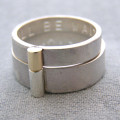Personalised Silver and Gold His and Hers Rings Personalised silver and gold his and hers rings