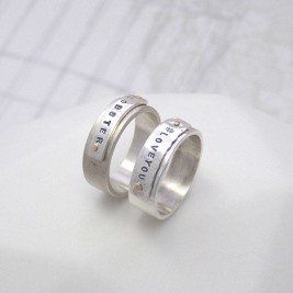 Personalised Silver And Gold Rivet Rings