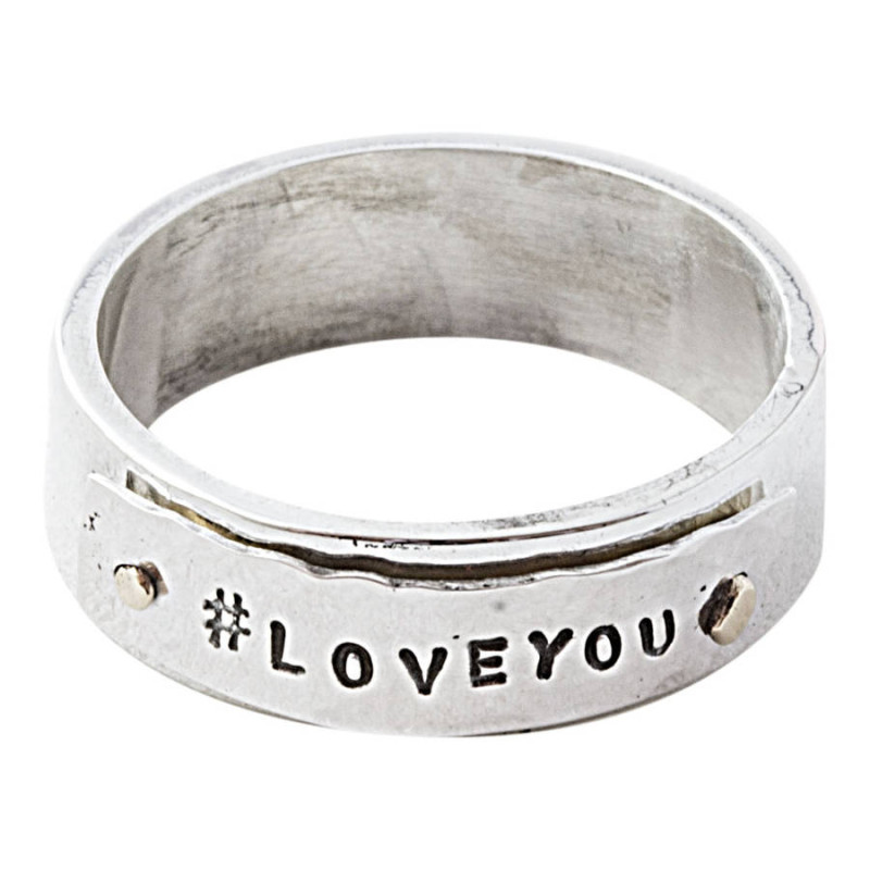 Personalised Silver and Gold Rivet Rings Personalised Silver and Gold Rivet Rings product view