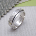 Personalised Silver and Gold Rivet Rings Personalised Silver and Gold Rivet Rings product view