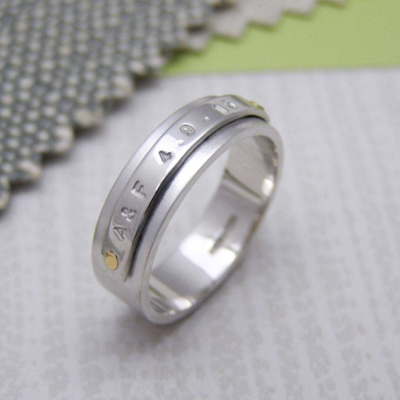 Personalised Silver and Gold Rivet Rings Personalised Silver and Gold Rivet Rings product view
