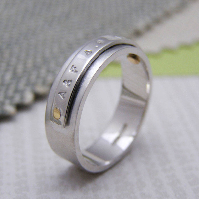 Personalised Silver and Gold Rivet Rings Personalised Silver and Gold Rivet Rings product view