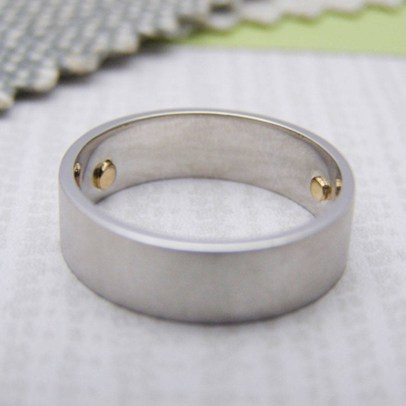Personalised Silver and Gold Rivet Rings Personalised Silver and Gold Rivet Rings product view