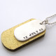 Personalised Silver And Wood Dog Tags