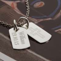 Personalised Sterling Silver Double Dog Tag Necklace