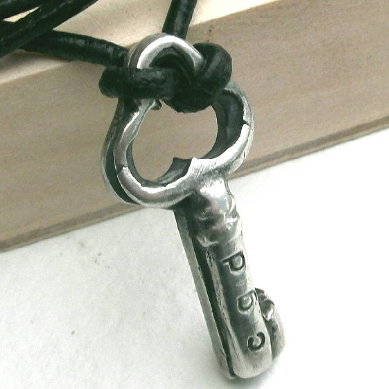 Personalised Silver Key Pendant Personalised silver key pendant necklace