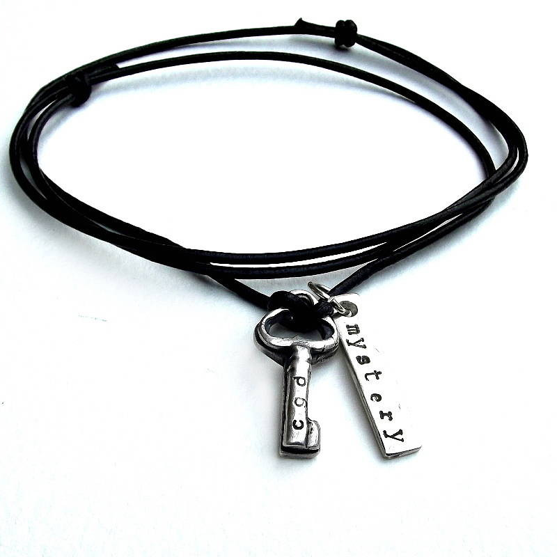 Personalised Silver Key Pendant Detail Personalised silver key pendant necklace detail