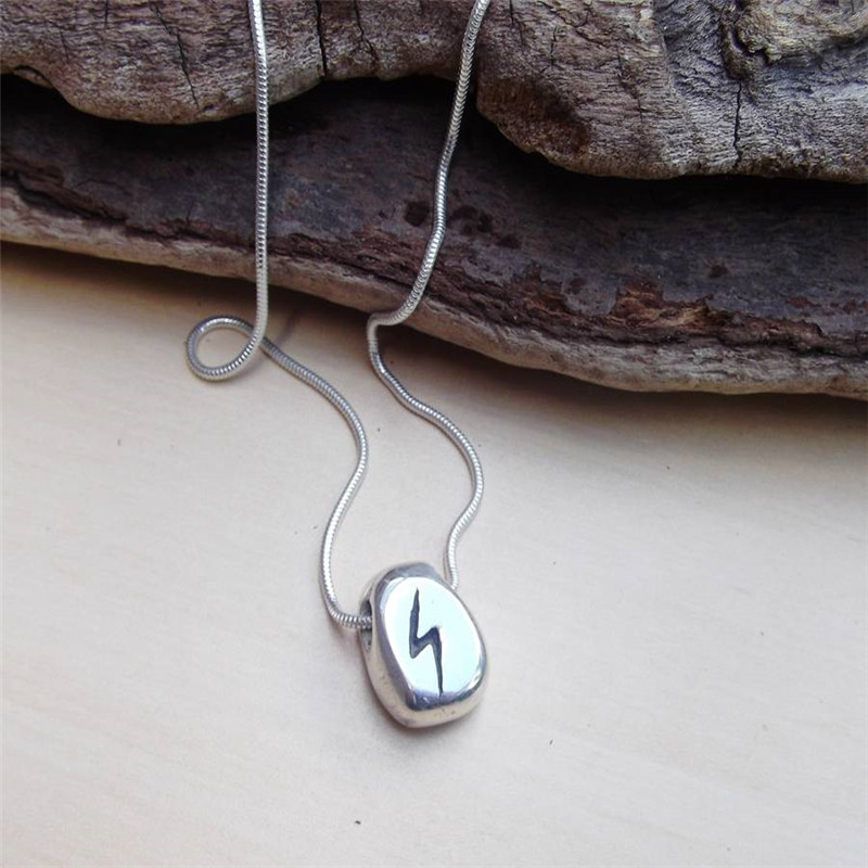 Personalised silver rune necklace product image