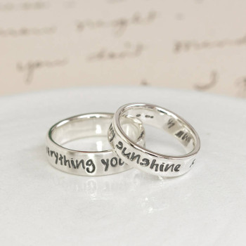 Personalised Silver Script Ring