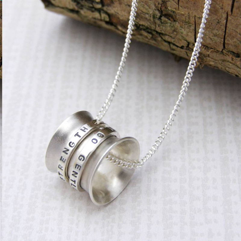 Personalised Silver Spinner Pendant Personalised Silver Spinner Pendant