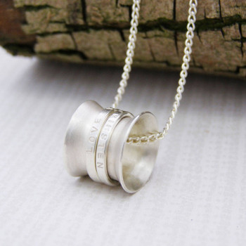 Personalised Silver Spinner Pendant Personalised Silver Spinner Pendant