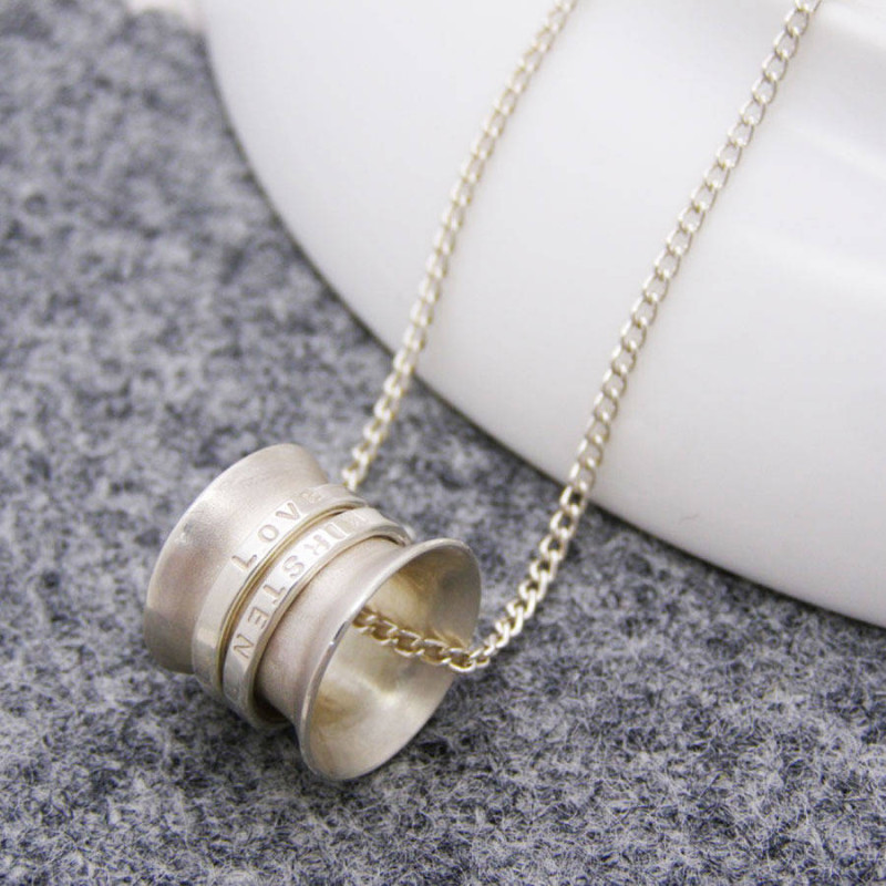 Personalised Silver Spinner Pendant Personalised Silver Spinner Pendant product image