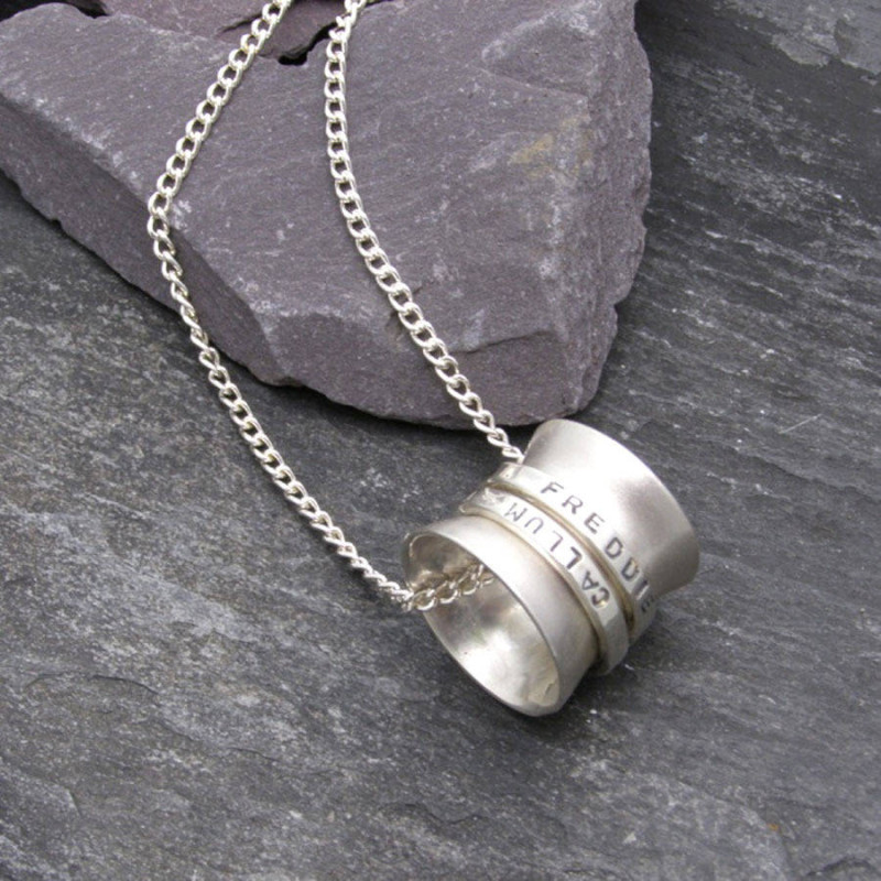 Personalised Silver Spinner Pendant Personalised Silver Spinner Pendant product image