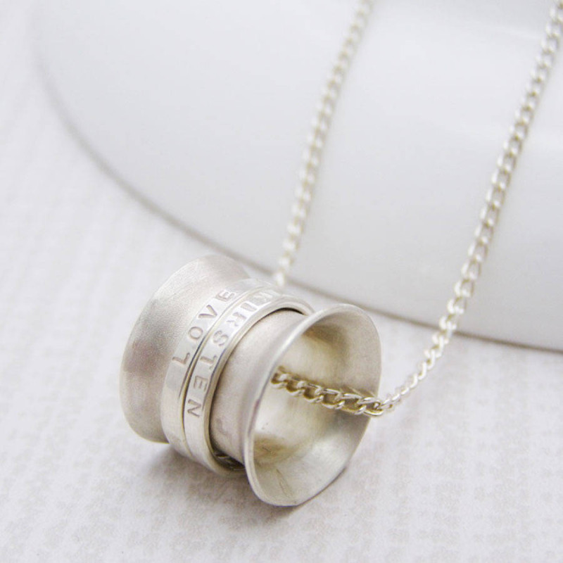 Personalised Silver Spinner Pendant Personalised Silver Spinner Pendant product image