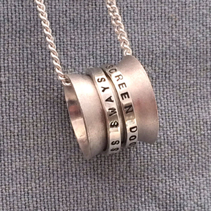 Personalised Silver Spinner Pendant Personalised Silver Spinner Pendant product image